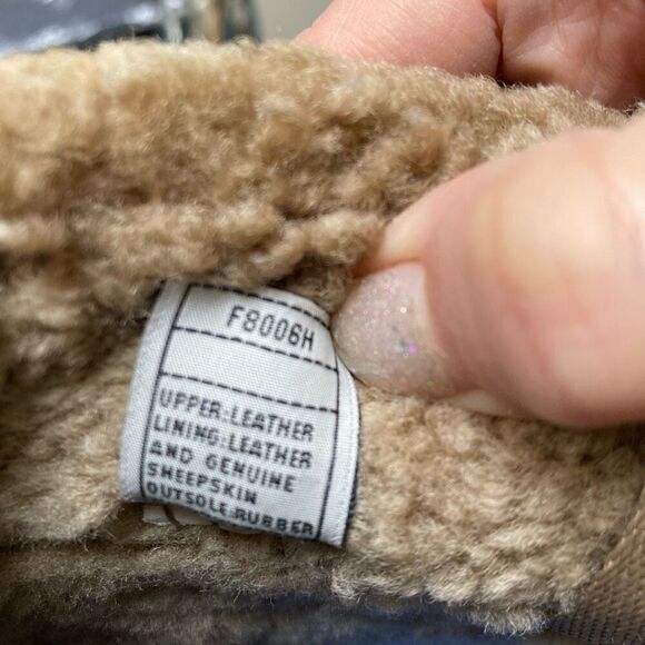 UGG Australia tan leather lace up Tall Torrey women’s 9 Sherling cuff/ lined - Picture 14 of 15